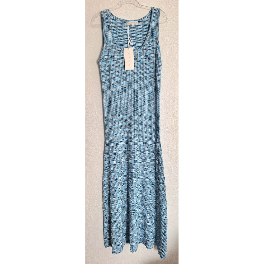 Little Lies Blue Space Dye Knit Maxi Tank Dress Womens‎ Medium NWT Scoop Neck